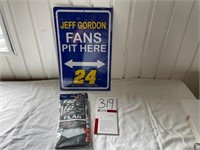 Jeff Gordon Parking Sign & 3' x 5' Flag