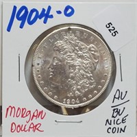 1904-O 90% Silver AU/BU Morgan $1 Dollar