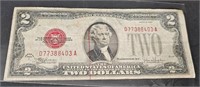 Red Seal 2 Dollar Bills