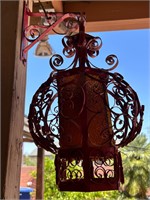 Vintage Metal Lantern w Hanger