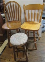 (3) Various style bar stools.