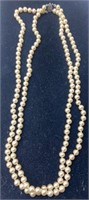 22” pearl necklace with silver clip