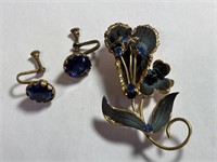 Vintage brooch made in Austria with earrings,