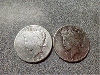 X2 1926S and 1923s Peace silver dollars coins