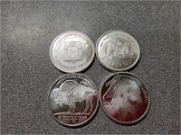 4, 1oz 999 silver rounds.
