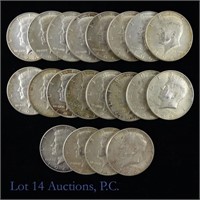 1965-1970 40%-Silver Kennedy Half Dollars (20)