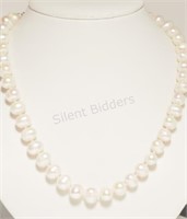 Freshwater Pearl Necklace with Silver Clasp