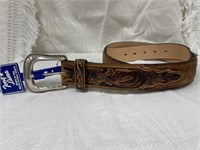 Tony Lama Leather Belt Sz 38