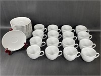 Set of Sixteen Brasserie Teacups and Saucers