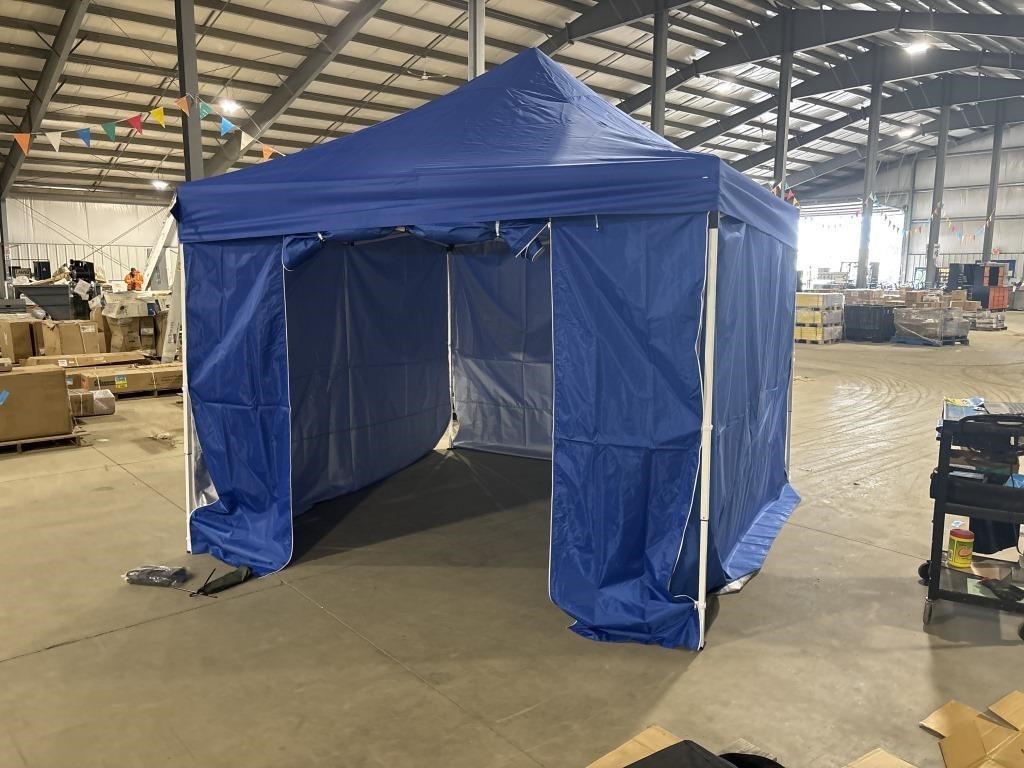 10'X10' Royal Blue Canopy Tent W/ (4) Sidewalls