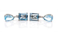 Topaz and silver drop earrings