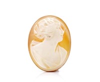 Antique Australian cameo and 9ct rose gold brooch