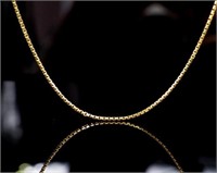 14ct Yellow gold box chain necklace