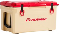 EchoSmile Insulated Portable Cooler 30QT Beige&Red