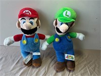 Mario and Luigi stuffed dolls 19"