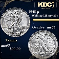 1945-p Walking Liberty Half Dollar 50c Grades Sele