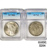 [2] Silver Dollars ICG  1901-1922