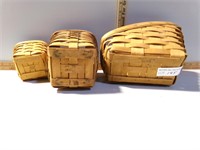 3 Longaberger baskets 1990, 91 & 2000