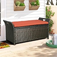 Ulax furniture Outdoor Storage Bench Rattan Style