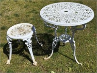 Lot of 2 Cast Iron Outdoor Tables