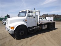 1990 International 4700 S/A Flatbed Dump Truck