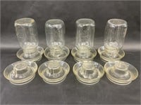 Eight Glass Poultry Water Dishes