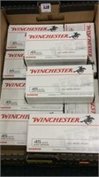 Lot of 9 Boxes of Un-Opened Winchester 45 Auto