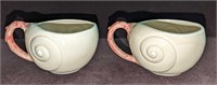 2 Vintage Retired Fitz & Floyd Oceana Flat Cups C