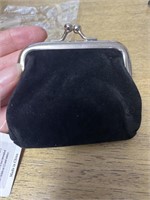 E2) new black velvet coin pouch