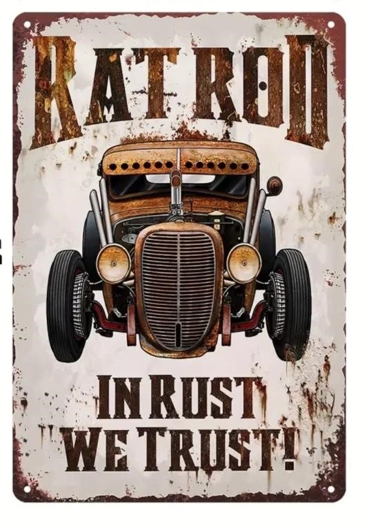 Rat Rod Metal Sign
