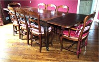 Antique Dining Table & 8 Chairs