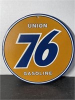 VINTAGE METAL UNION 76 GASOLINE SIGN 11.75 INCHES