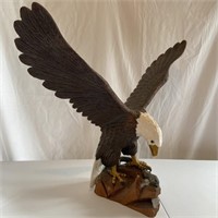 Carved Wooden Eagle and Snake