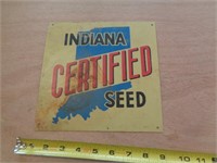 METAL SIGN 8"X8" INDIANA CERTIFIED SEED