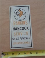 METAL SIGN 4"X8" RANKINS HANCOCK SERVICE