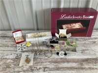 Costume Jewelry and Jewelry Box