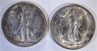 1943-S CH BU & 45-S GEM BU WALKING LIBERTY HALVES