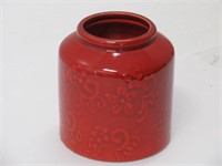 Red Floral Ceramic Vase- 6in