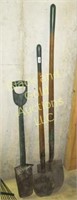 2 Long-handle Shovels & Spade