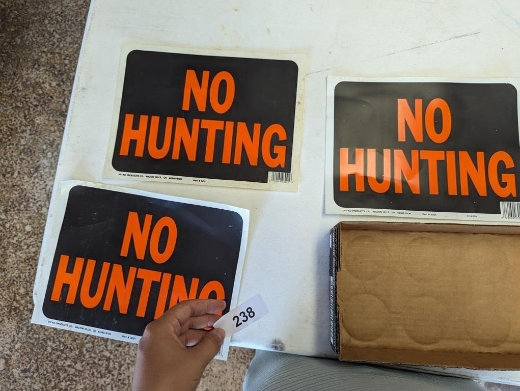 (3) No Hunting Signs