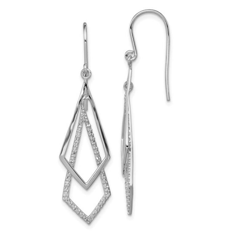 Sterling Silver Diamond Dangle Earrings