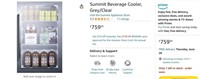 FM832  Summit Beverage Cooler Grey/Clear