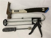 3 Hand Tools Including Caulking Gun Made in