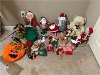 Huge lot Christmas Santas, Bear, and Pumpkin