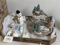 SNOW BABY LIKE FIGURES - LIGHTED MOUNTAIN HOME