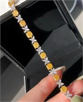 9ct Natural Yellow Diamond Bracelet, 18k gold