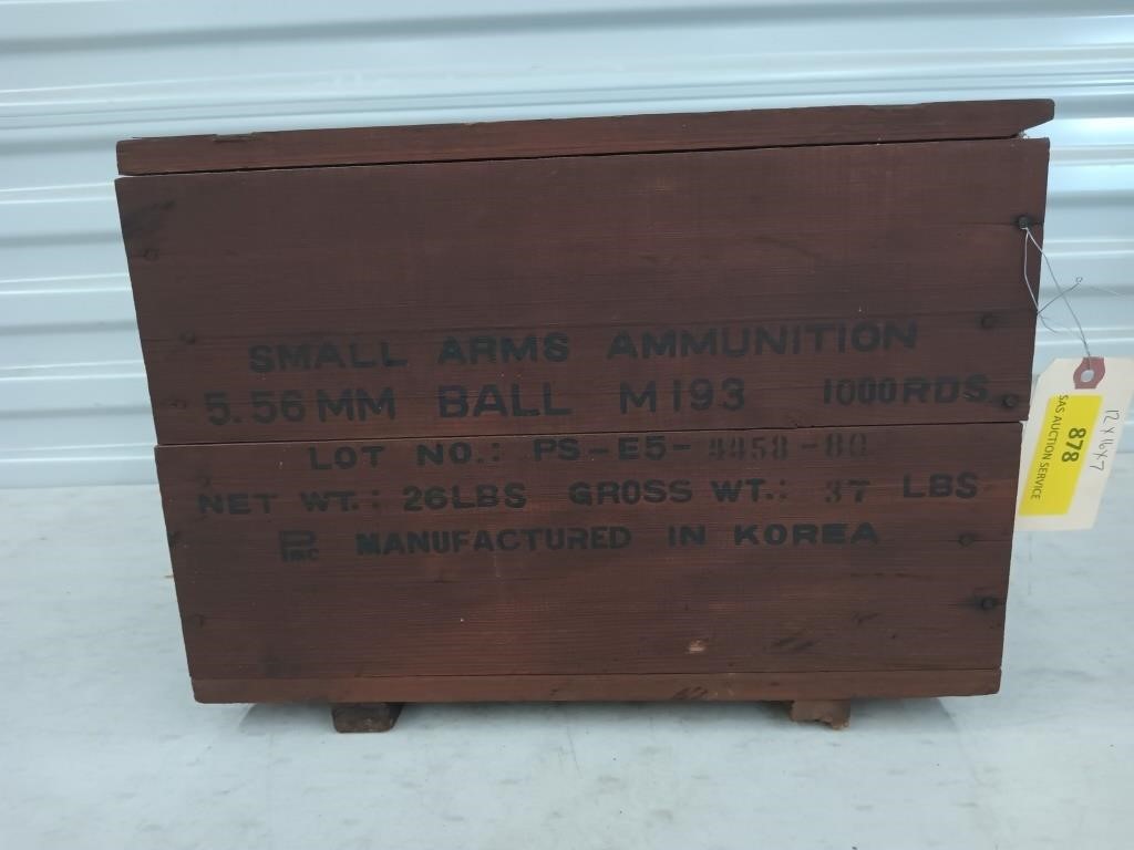 Wooden ammo box Korean War era 12x16x7