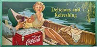 1953 Coca Cola Double Side Cardboard Advertisement