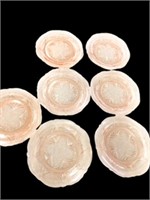 7 Depression glass pink 10 in Dinner plates