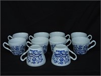 Made in England White and Blue Tea Cups